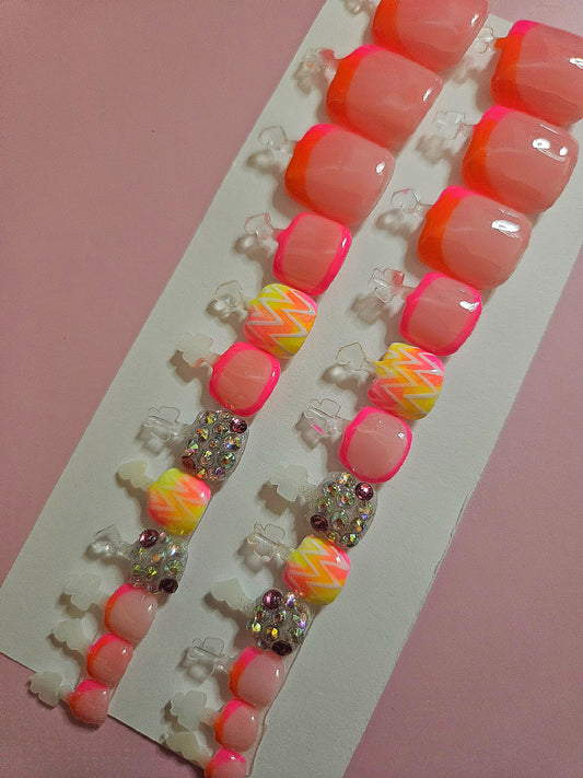 Neon Paradise Toenails