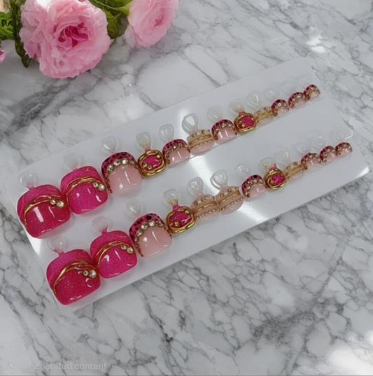 Imperial Rose Toenails