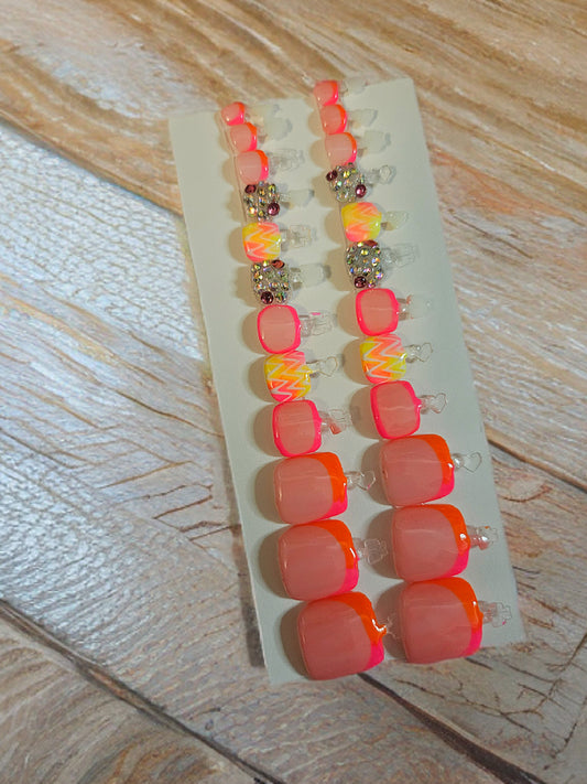 Neon Paradise Toenails