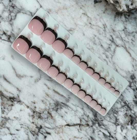 Classic French Black Toenails