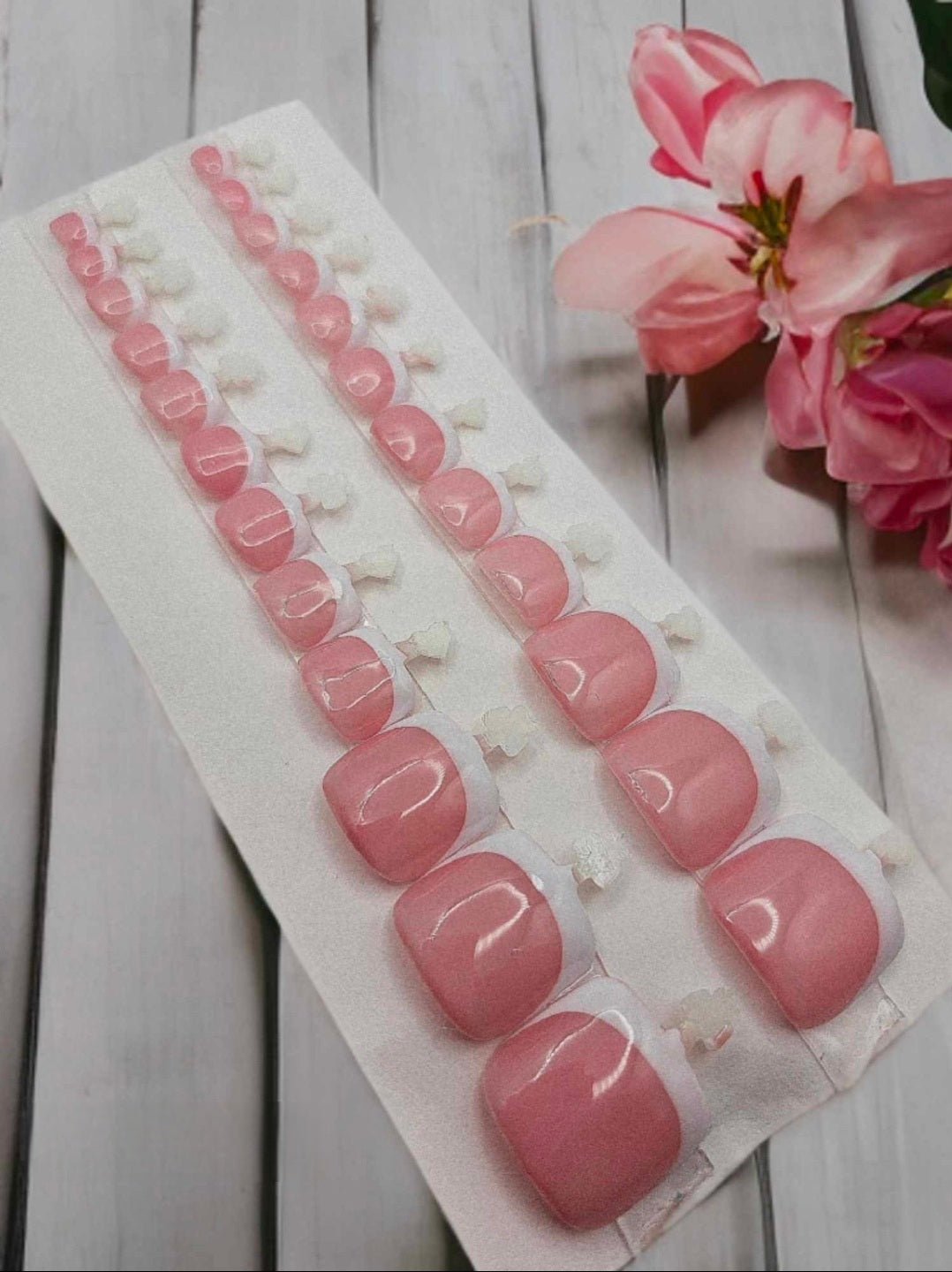 Classic French Toenails